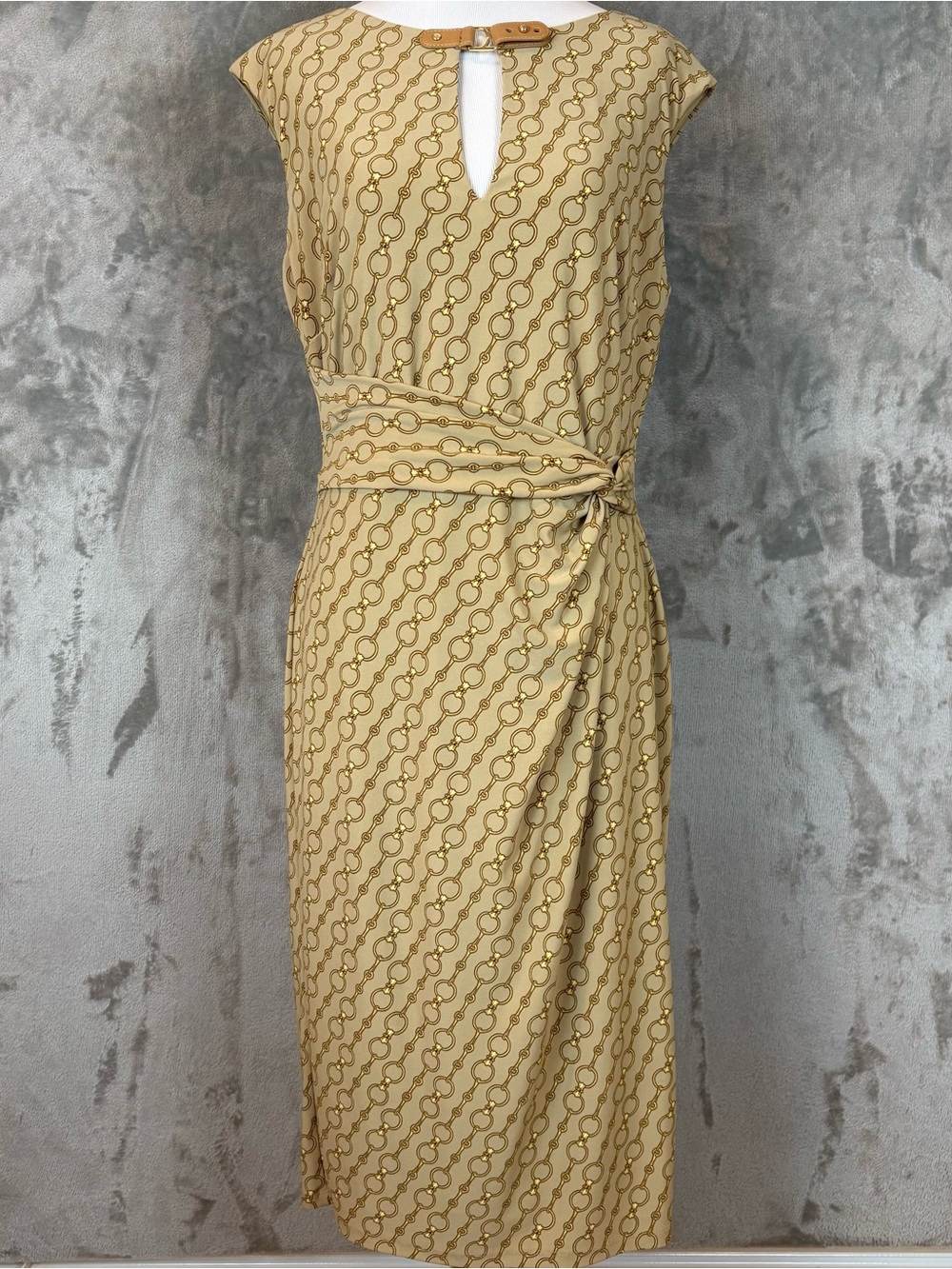 Lauren Ralph Lauren Chain Print Twist-Front Jersey Dress Wmn’s 8
